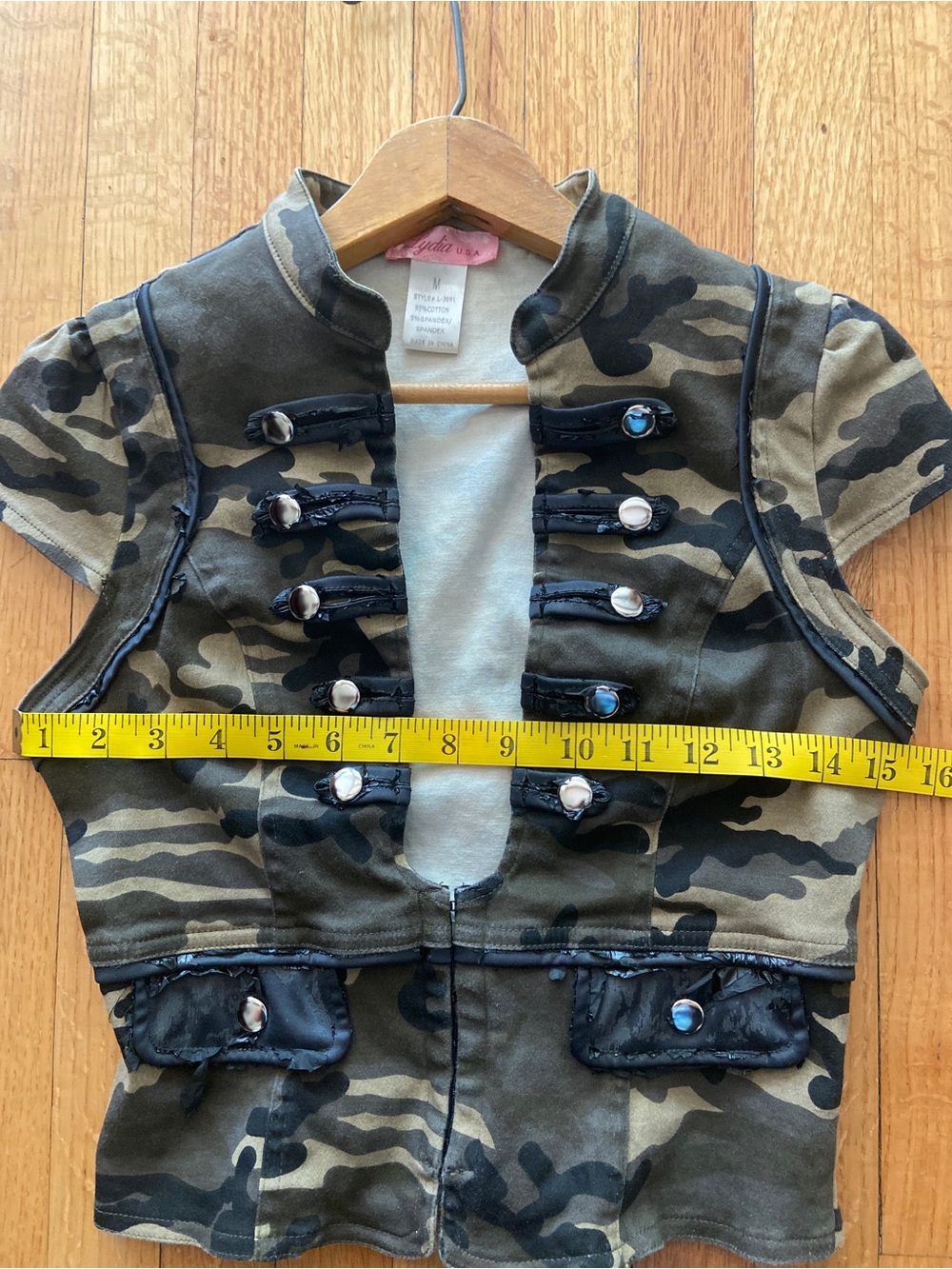 Lydia U.S.A. Camo Utility Jacket in Green & Black Size Medium